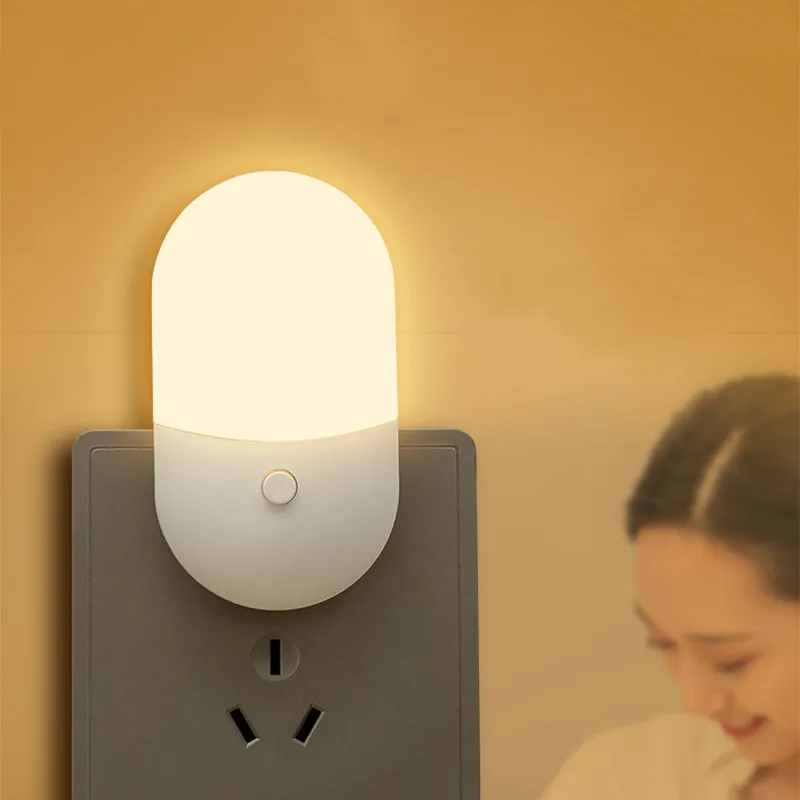 Bedside Lamp LED Mini Night Light EU US Plug Eye Protection Night Light Kids Gift Use For Bedroom Living Room Baby Feeding